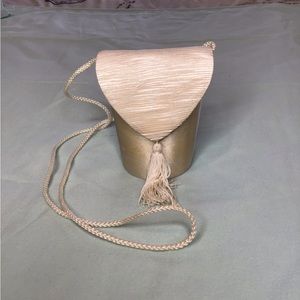 Satin Bucket Evening Shoulder Purse with Tassel
